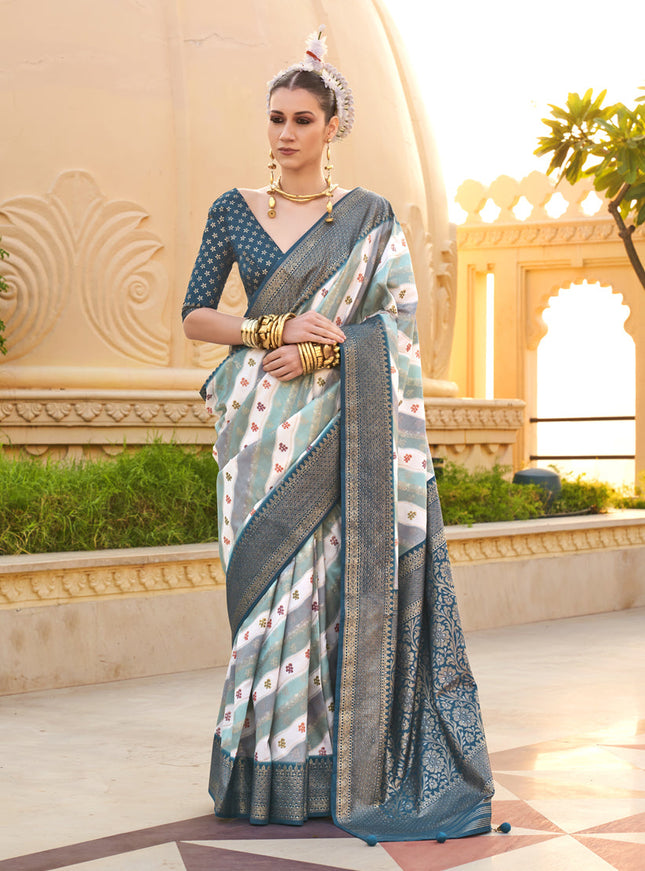 Multicolor Silk Zari Woven Saree for Festival