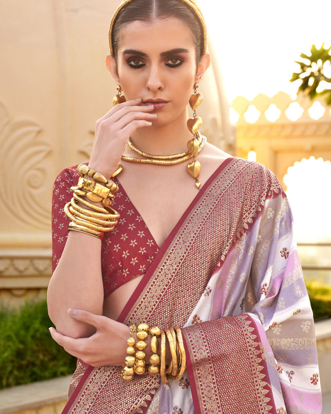 Multicolor Silk Zari Woven Saree for Festival