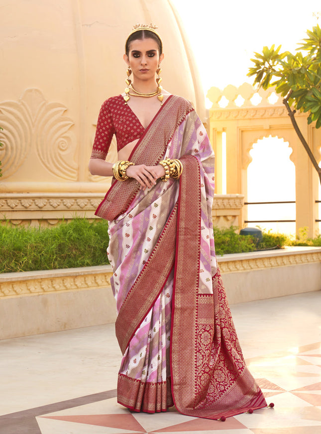 Multicolor Silk Zari Woven Saree for Festival