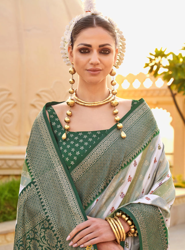 Multicolor Silk Zari Woven Saree for Festival