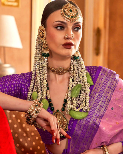 Carnation Pink Silk Sambalpuri Print Saree for Festival