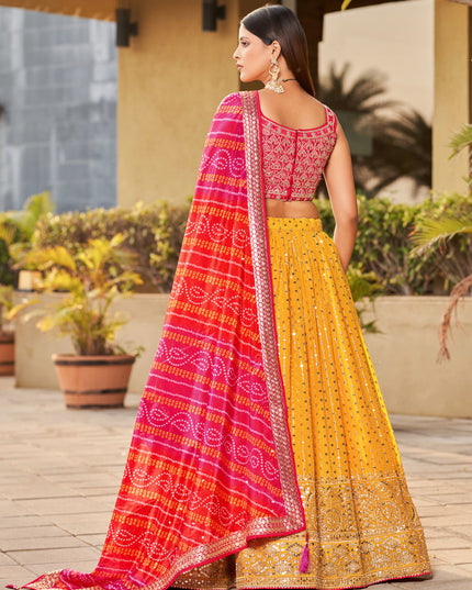 Sunny Yellow Georgette Lehenga Choli Set